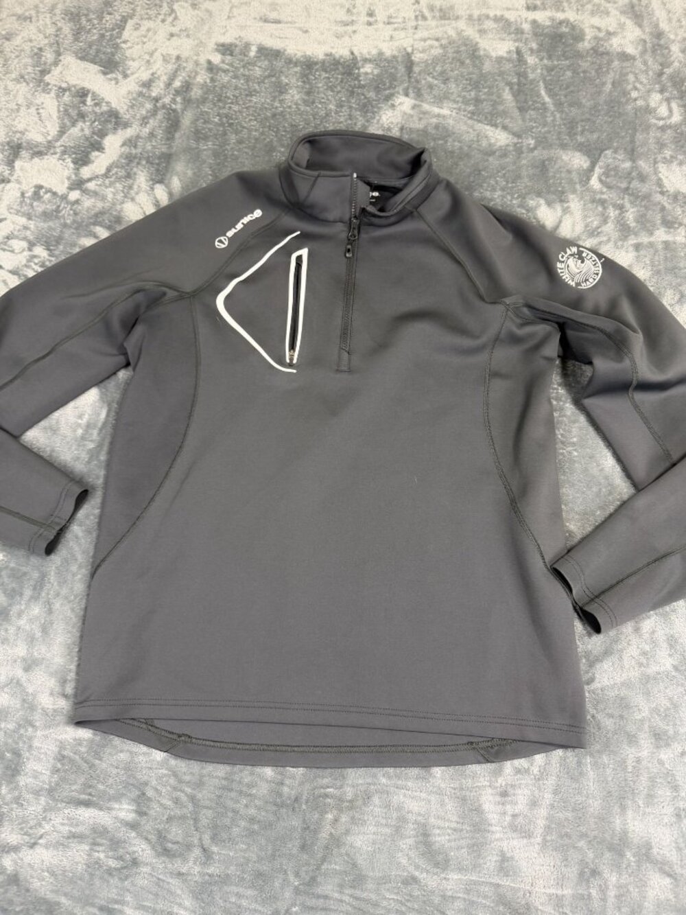 Sunice Mens Gray 1/4-Zip White Claw Long Sleeve Golf Pullover L